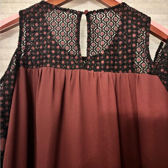 BB Dakota Burgundy Lace Long Jacky shift dress Sleeve Dress - Picture 3 of 4